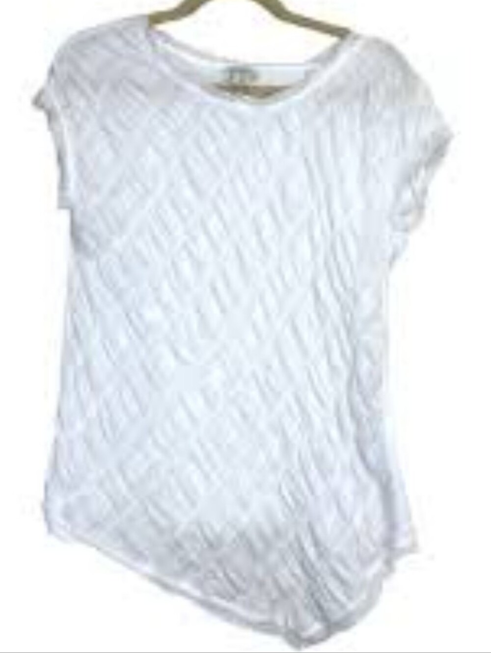 Sundance $88 Cloud White Cotton Blend Top Sz Lg